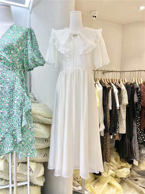 [miss Jiao] French style bow tie Tencel dress 9297# CLS