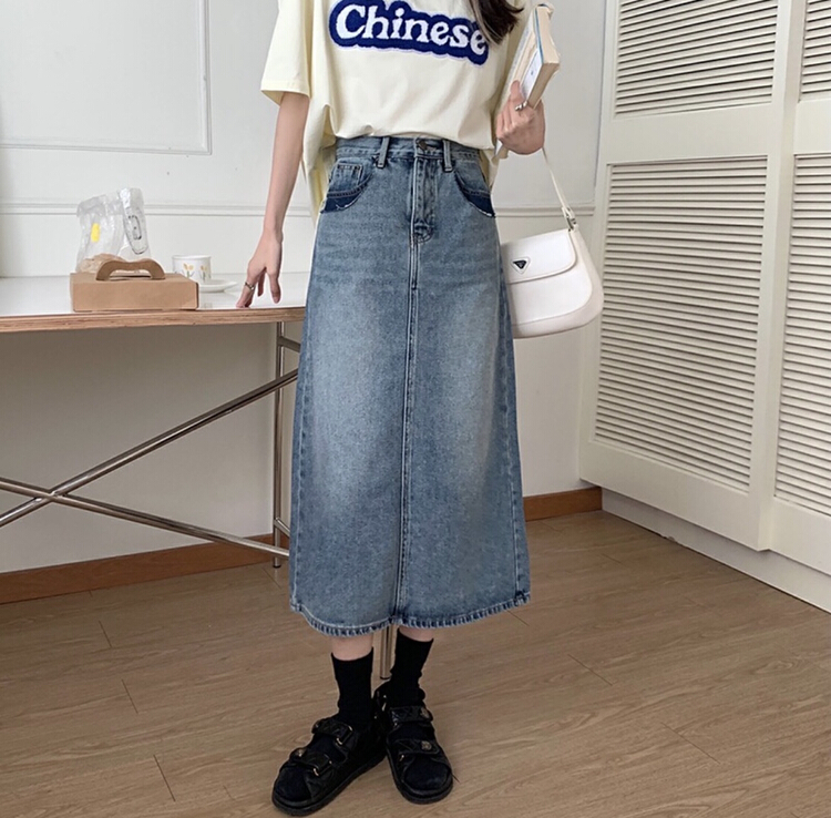 [M +] Korean fashion casual long skirt 3691# CLS