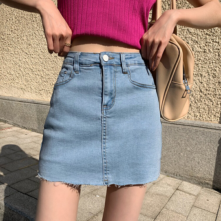 [four seasons] elastic hot girl high waist, slim, anti light off, Hip Wrap Skirt 2853# LSL