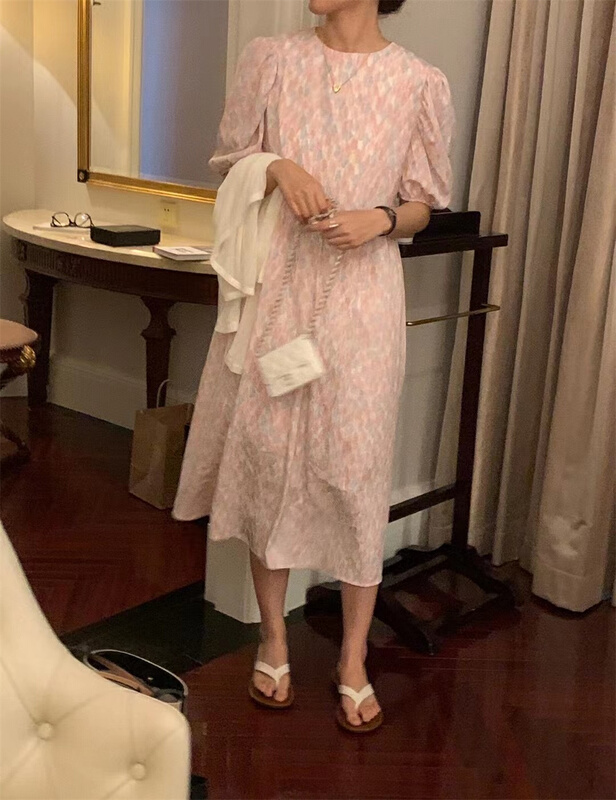 [Sicily] Korean ink print dress 9161# XJ