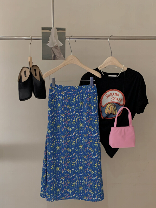 goods in stock! New in early summer! [finoa] Korean casual fashion floral trend color skirt (only selling skirt) 10332# CLS