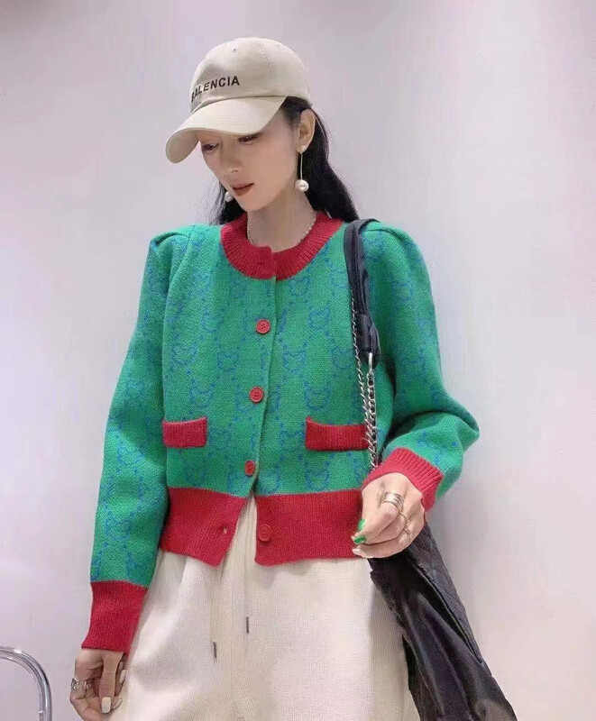 New year in early spring! [S.J] Mori color blocked round neck single breasted knitted cardigan 9700# LJF