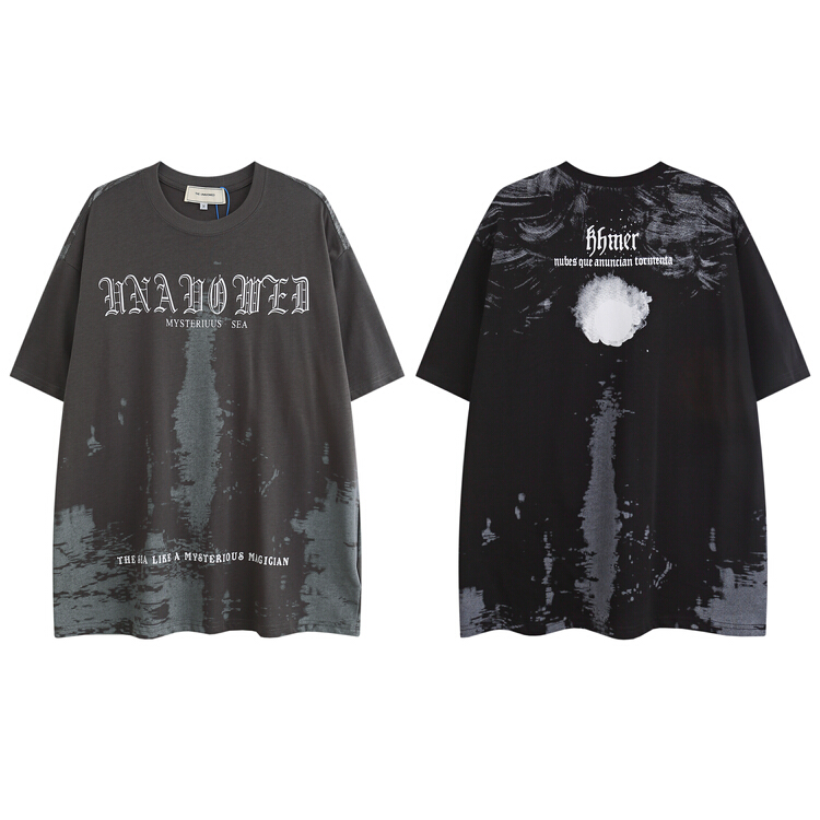 [the unaved] men's and women's personalized Vintage printed short sleeve T-shirt 3077# ZZL