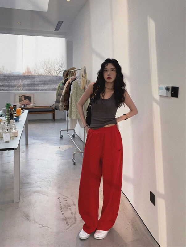 goods in stock! New year in early spring! [Ellie] slim and wide leg solid color loose casual pants 0881# LSL