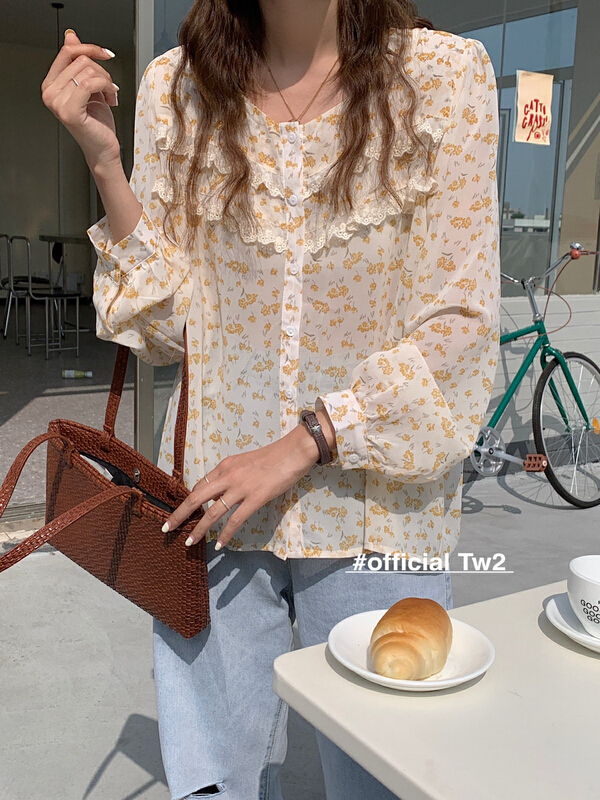 [TW2] ins French floral lace blouse 15230# HBx