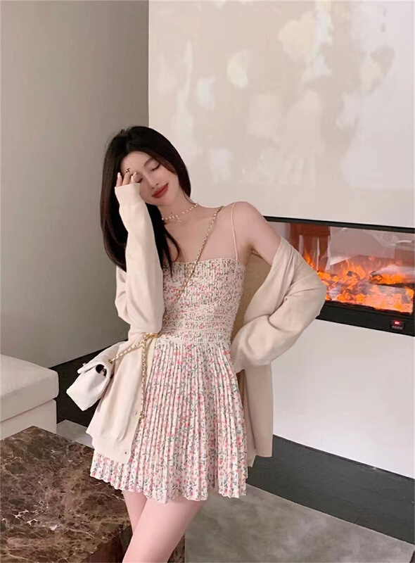 Early spring! [AC] elegant floral suspender dress 5092# JJ