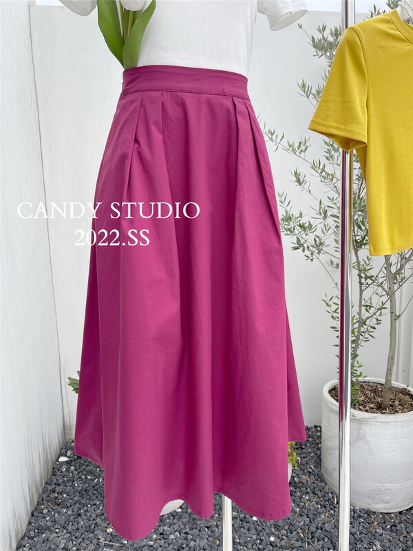 [candy] Korean medium long swing skirt 8196# zjy
