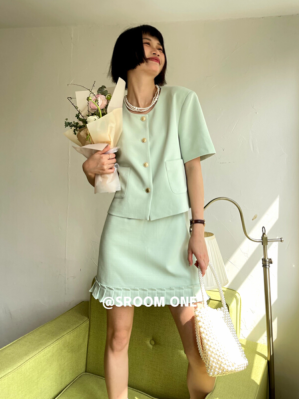 New in early summer! [s.room] small fragrance short coat + temperament pleated skirt suit 2328# LSL