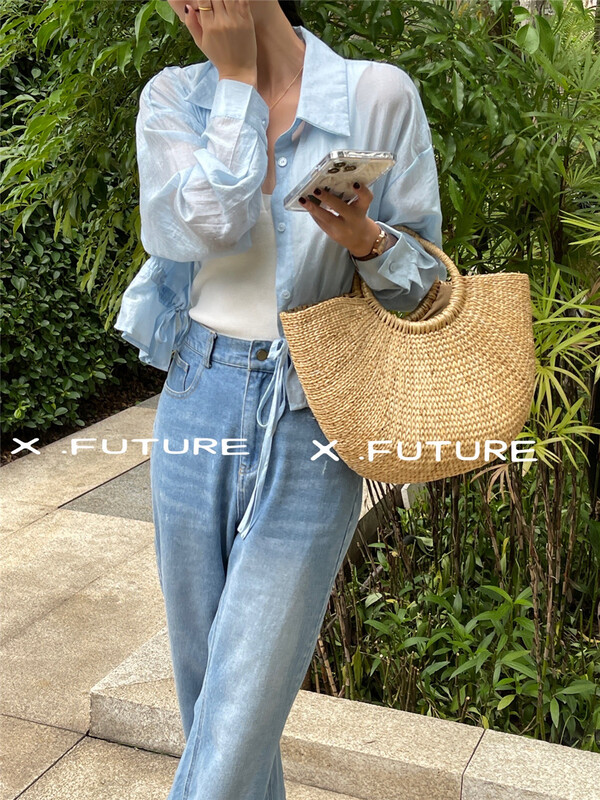 [x.future] Korean style skirt short long sleeved sunscreen shirt j8158# zxx
