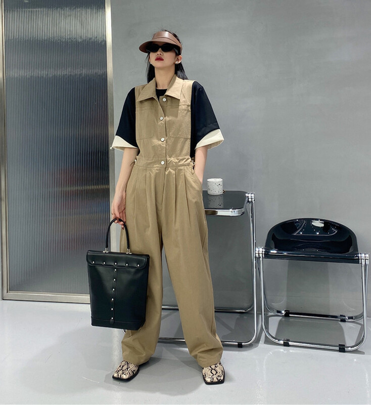 New year in early spring! [Hyso] Korean sleeveless straight one-piece pants (excluding inner lap) 7938# XJ