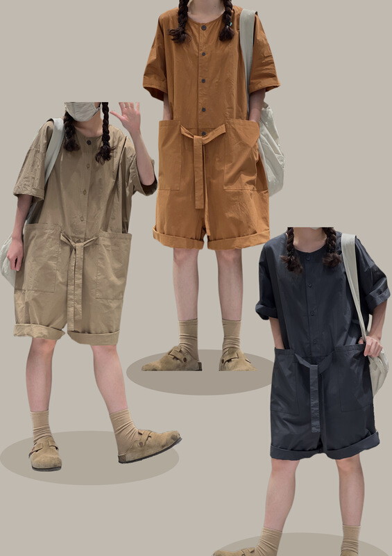 [jibujianchuan] Korean loose shorts conjoined pants 822205# L