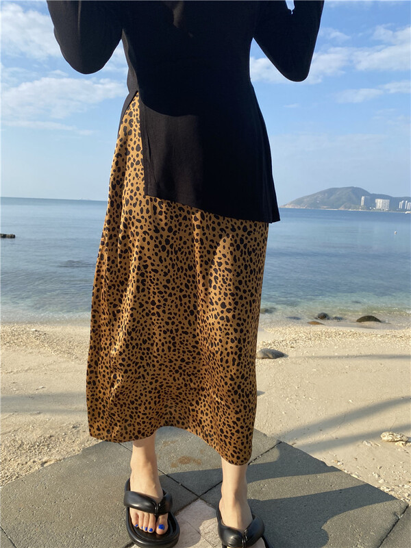[B-O] leopard print slim skirt 79035# XYJ
