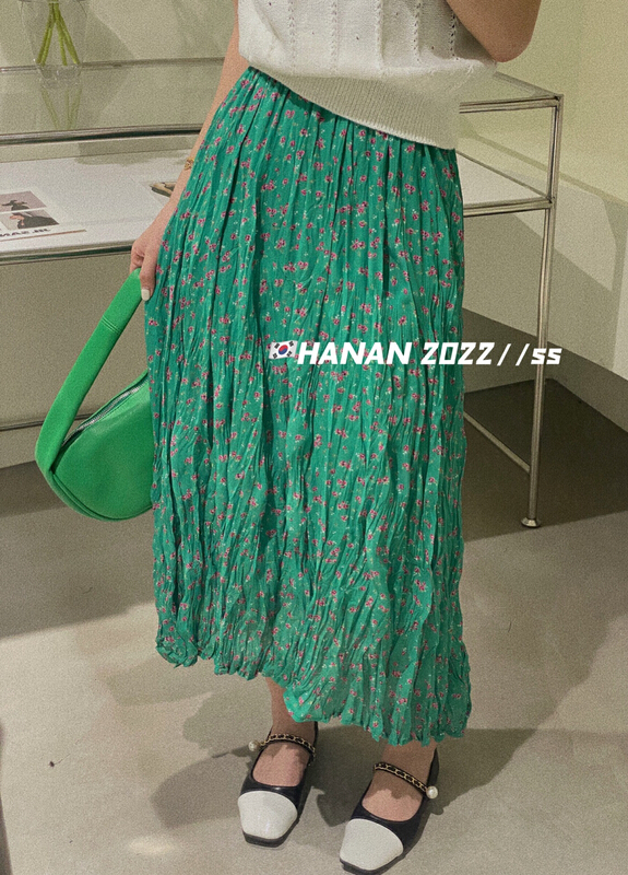 goods in stock! New in early summer! [Hanan] Korean floral Mini fresh skirt 6960# LSL