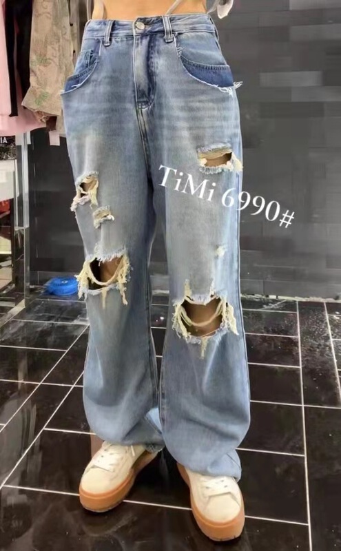 New in early summer! [TIMI] baggy Vintage skinny jeans 6990# LSW with holes