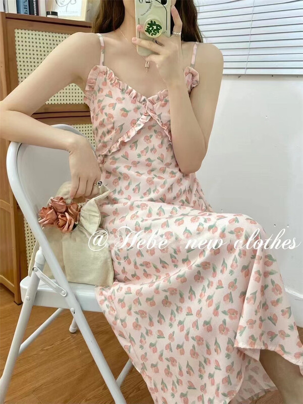 [Hebe] floral suspender dress 2103# XYJ