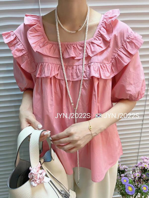 New in early summer! [jyn jinyuning] Korean fashion thin and foreign style small shirt ys1-7239# LSL