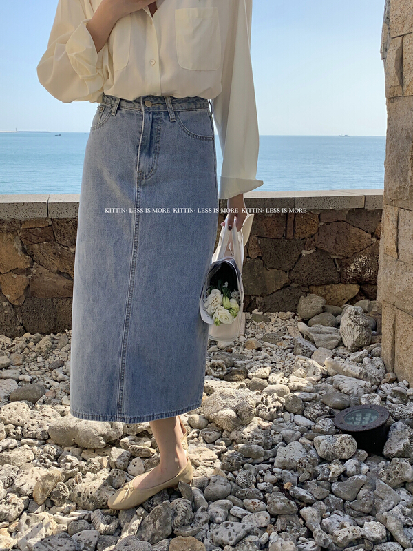 New year in early spring! [Kittin] simple basic slim and versatile skirt 608# L