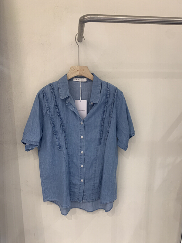 New in early summer! [G.W] Korean breasted short sleeved shirt ys1-2243# zxx