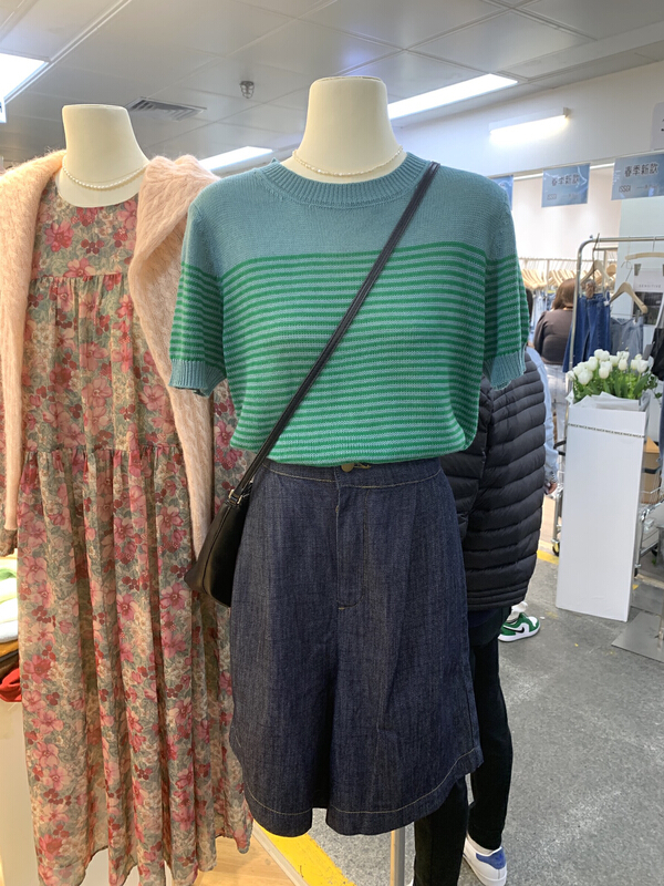 goods in stock! New year in early spring! [Simida / doroe] Korean Short Sleeve classic stripe contrast stripe T-shirt ys2-8150# zxl