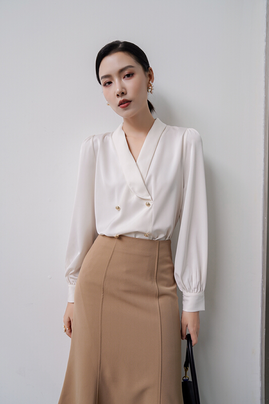 New year in early spring! [style] Satin simple temperament versatile shirt 7630# JJ