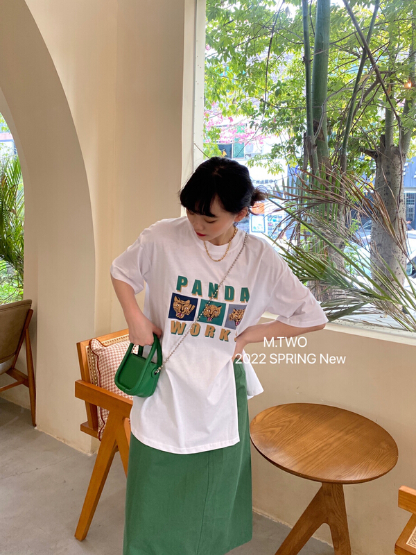 New year in early spring! [m.two] round neck loose print short sleeve T-shirt 7151\hyy