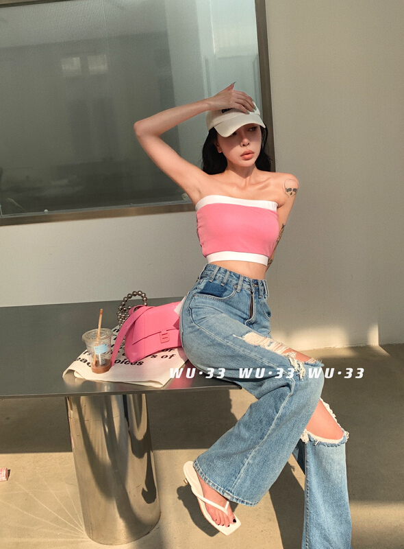 [Wu. 33] pure desire wind contrast color bra vest / suspender 22270# WTT