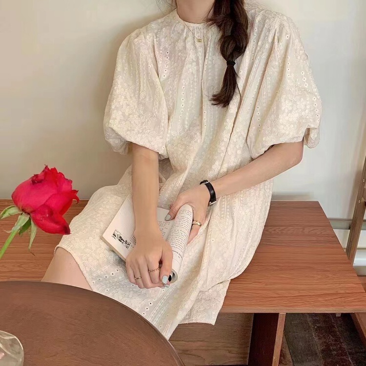 New in early summer! [zingstyle] elegant embroidery lace up dress 1298# HBx