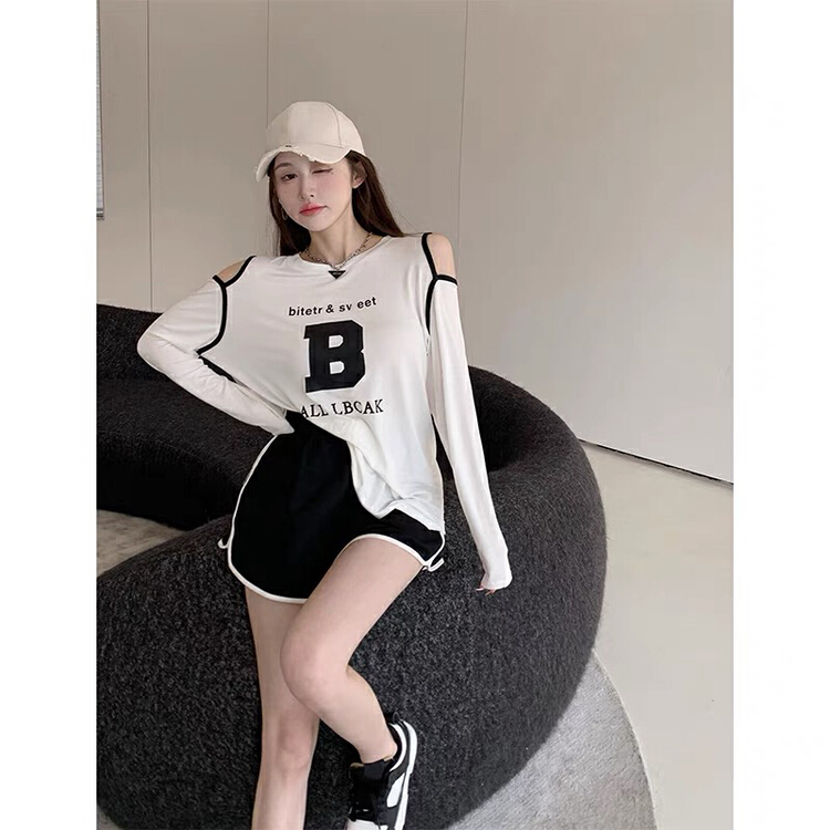 [kakamee] Korean letter off shoulder sweater 222# LSL
