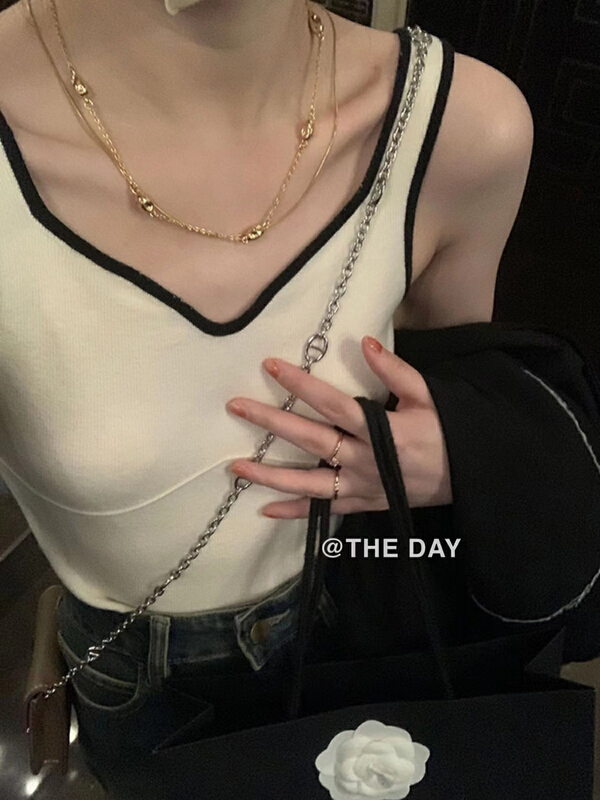 [the day] contrast color comfortable Korean small shirt 7129# ll