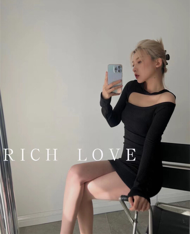 New year in early spring! [rich love] slim fit and thin twisted hollow out dress 8094# YYW