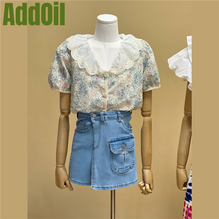 [addoil] lace fashion hollow out blouse 9821# zxl