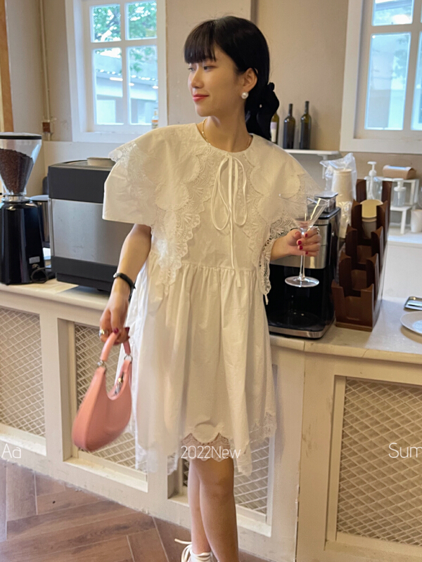 [AA studio] Korean large lapel lace dress 6101# WPL