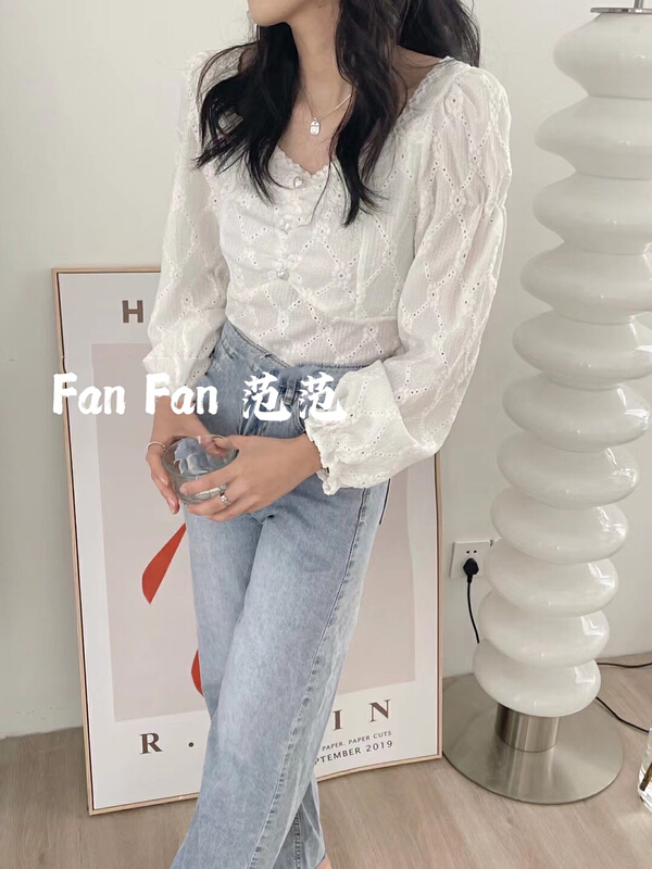 New year in early spring! [fan fan] fashion temperament pleated design blouse 6001# JJ