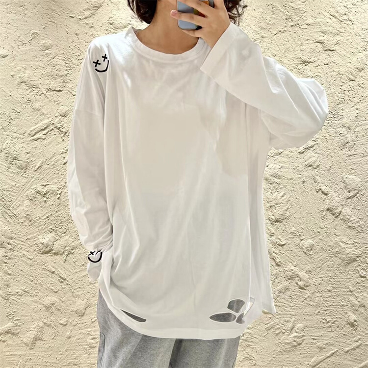 New year in early spring! [original by hnhl] Korean smiley face Pullover long sleeve T-shirt 17807x# L