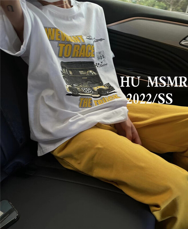 [Hu] Korean casual pattern printed short sleeve T-shirt ys1-6926# zyh
