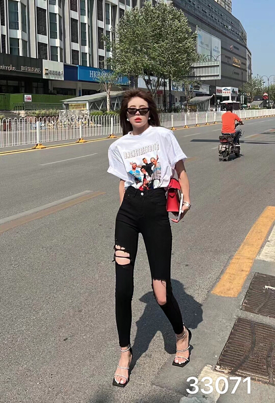 【CHD】破洞時尚顯瘦牛仔褲  33071#  CLS