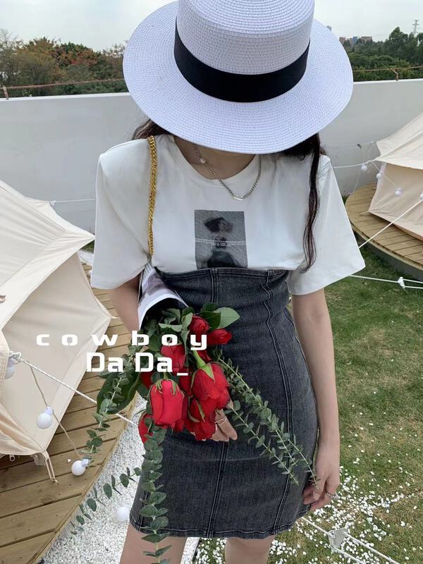 goods in stock! New in early summer! [dada] personalized fake two piece stitched dress 7093# zxl