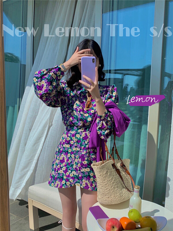 New year in early spring! [lemon green tea] Korean flower versatile dress 2026# hjy