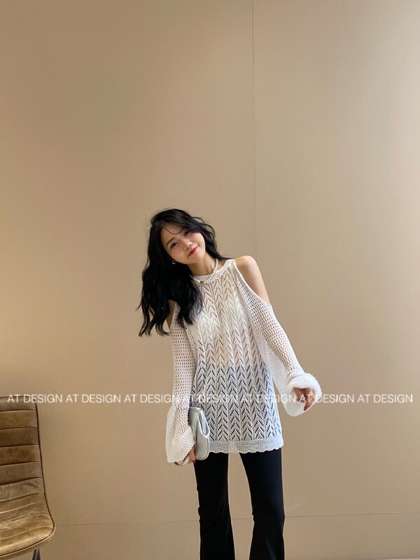 [at] hollow out fashion versatile sweater 3362# LSL