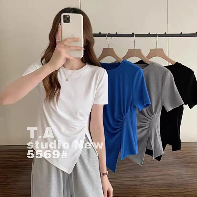 [TA +] Korean design, slim Pullover short sleeve T-shirt 5569# XYY