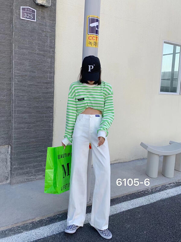 goods in stock! [lsjd] high waist and wide leg floor dragging jeans 6105-6# WTT
