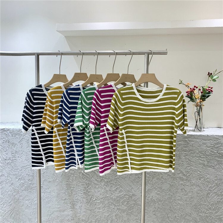 [Weika] Korean striped fashion sweater 8219# lwy