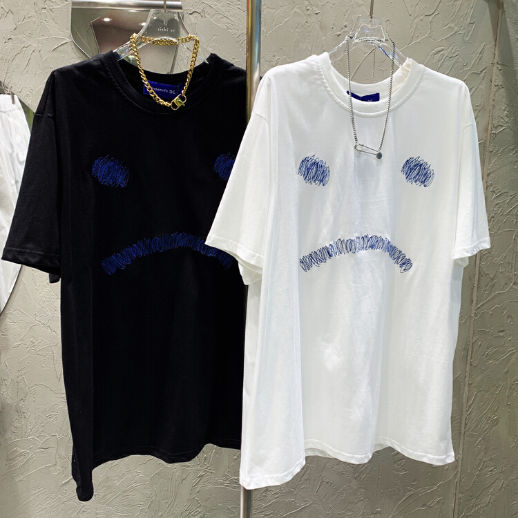 New in early summer! [42] front and back heavy craft embroidery expression bag short sleeve T-shirt (T-shirt only) b685# WTT