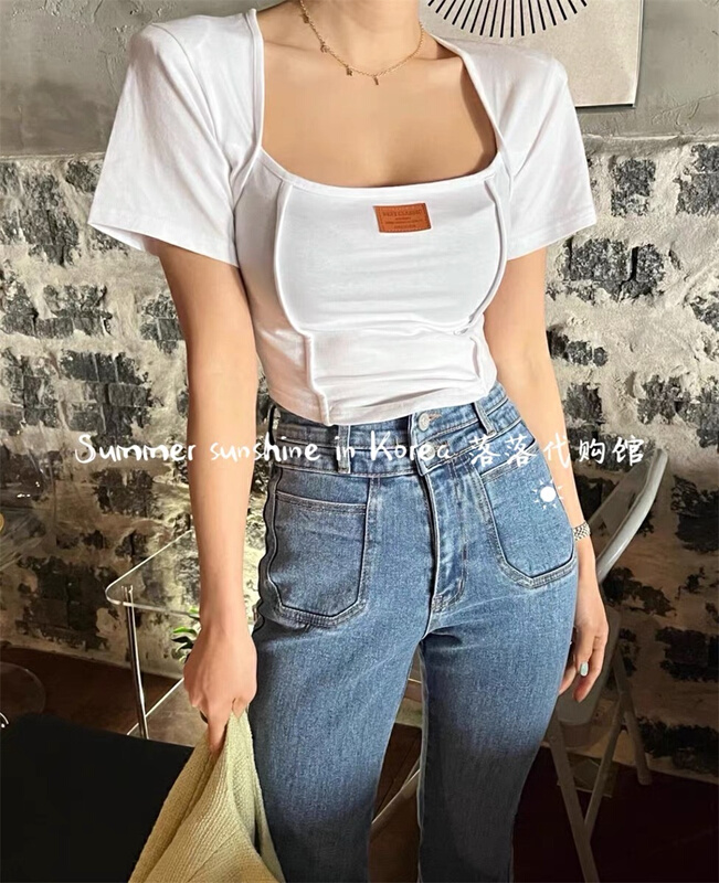 New year in early spring! [sister] Korean versatile Pullover short sleeve T-shirt 2219# ozq