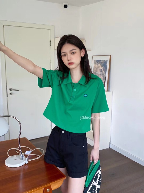 [Moses queen] simple and versatile Polo Neck Shirt 50200# XYY