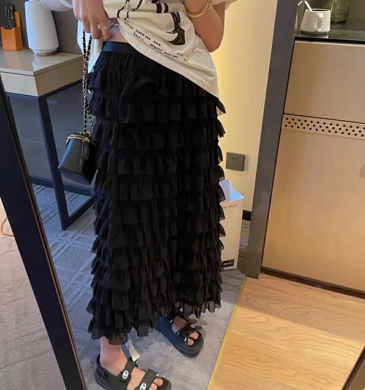 [kakajia] exotic and versatile, high waist and thin cake skirt 2025# ozq