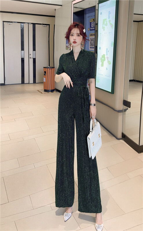 goods in stock! Casual [Milan] fashion temperament big women's Jumpsuit ys1-60719# JJ