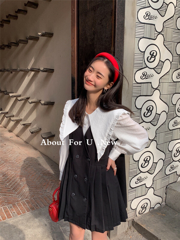 現貨!【ABOUT FOR U】韓系減齡木耳邊襯衫  66077#  JHY