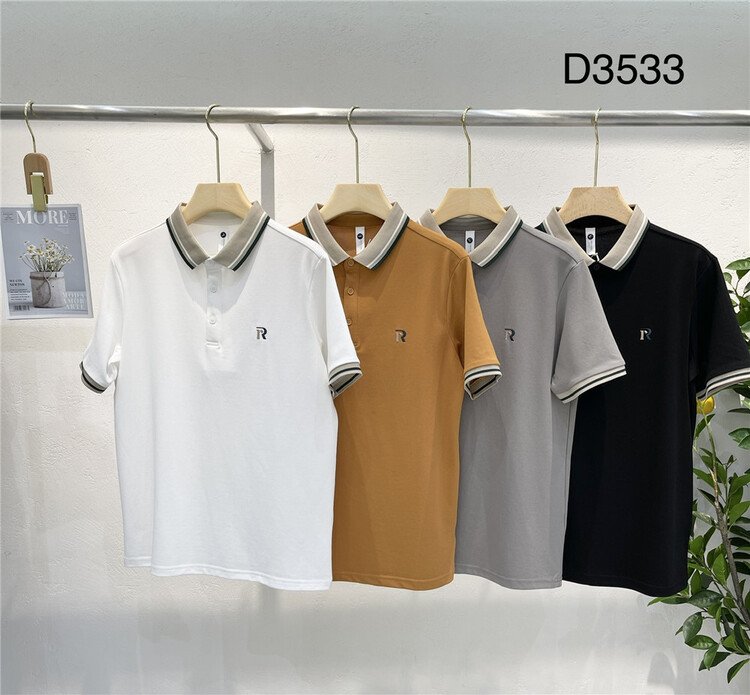 New in early summer! [wild squirrel] simple and versatile embroidered letter polo shirt d3533# ZZL