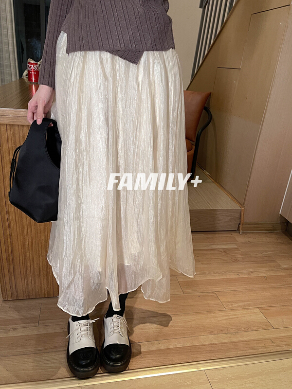 New year in early spring! [family +] Korean elastic waist irregular skirt 22501# ozq